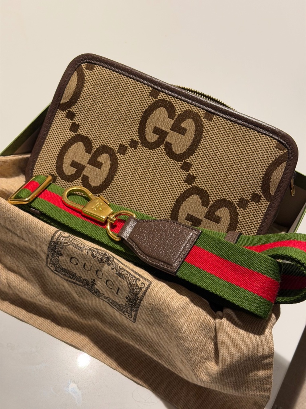 Gucci Beige/Brown GG Canvas Crossbody